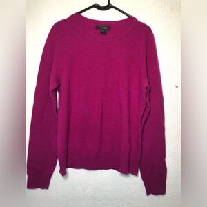 Tahari Woman Fuchsia Cashmere Crewneck Sweater XL